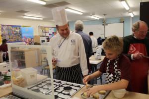 Winner Joe Hayes with judge Philip Oakes of Cornwall College